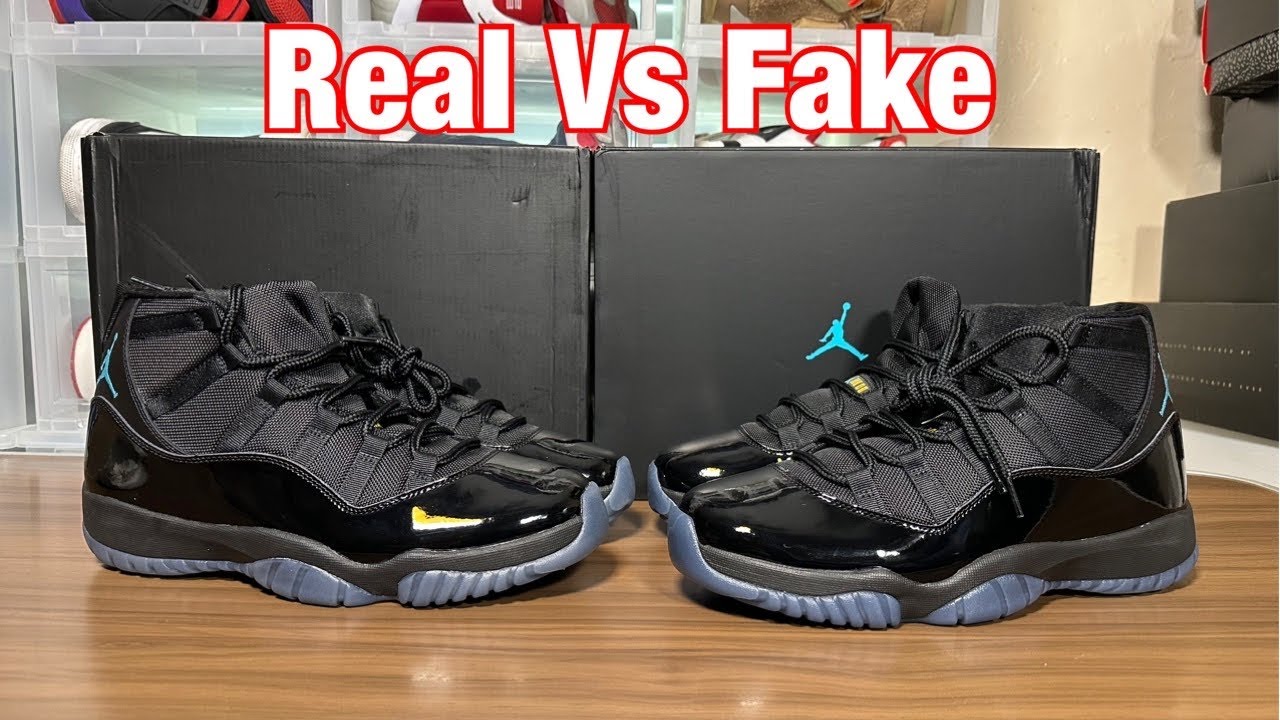 Обзор оригинальных и поддельных кроссовок Air Jordan 11 Gamma Blue 2025 от @JDsportsOfficial.