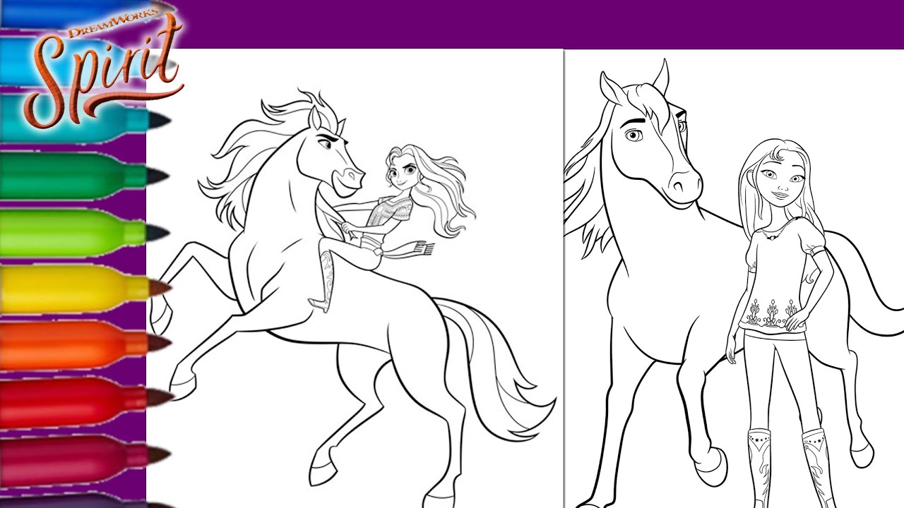 SPIRIT UNTAMED COLORING PAGE - SPIRIT and Lucky Coloring Pages - Spirit Untamed Coloring Book Page
