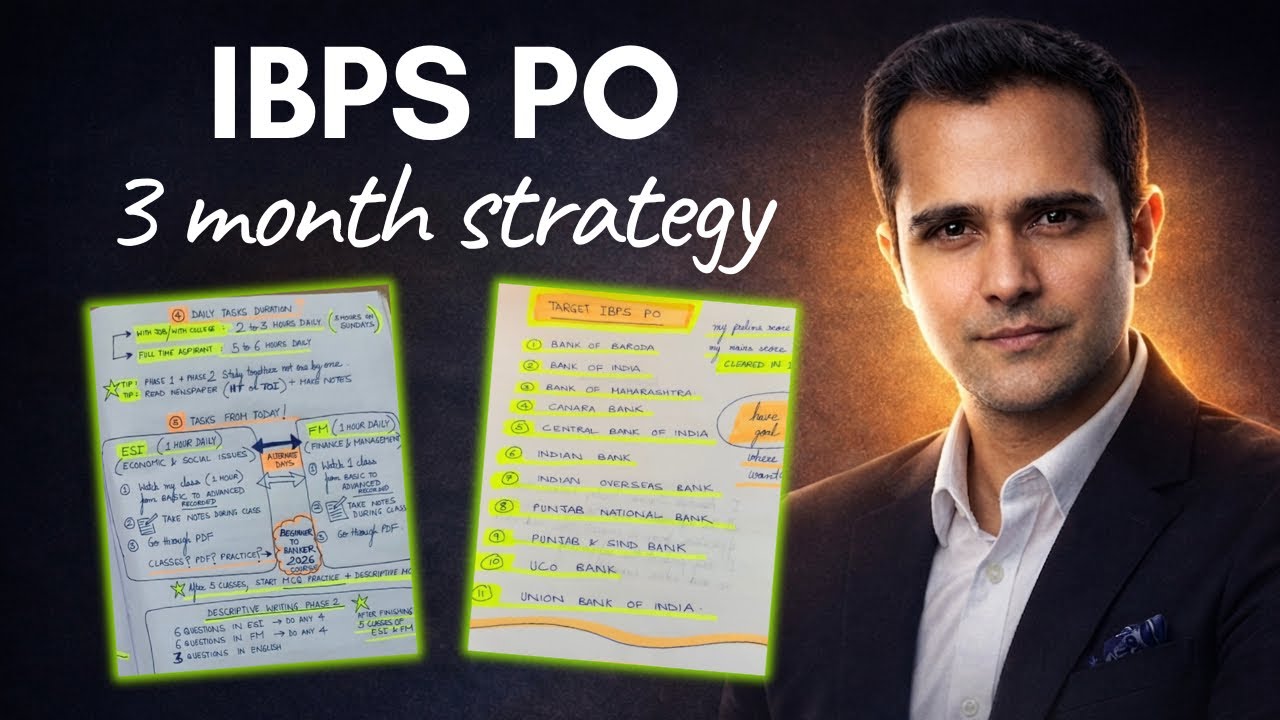IBPS PO 3 Month Strategy 2026 | ✅ Crack IBPS PO prelims and mains in first attempt #ibps