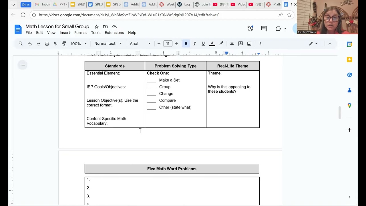 Math Lesson 2: Small Group Instructional Arrangement - Instructions