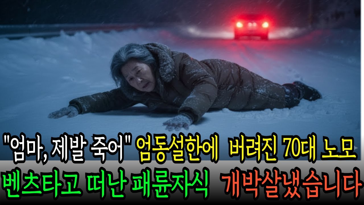 “엄마, 제발 죽어줘” 엄동설한 눈밭에 버려진 70대 노모.. 패륜아들 벤츠가 멀어지자 주머니에서 꺼낸 ‘이것 ’ | 복수사연 | 노후사연 | 오디오북 | 감동사연