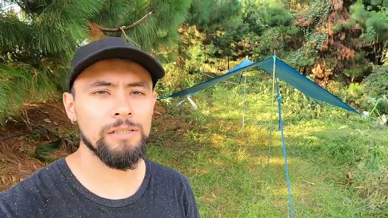 Tarp Quechua Decathlon probando lona impermeable Review y montaje