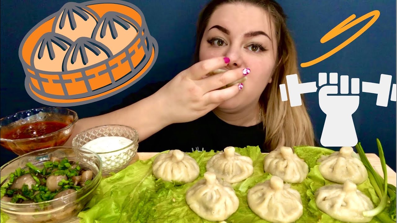 МУКБАНГ ХИНКАЛИ ГРУЗИНСКИЕ MUKBANG KHINKALI GEORGIA