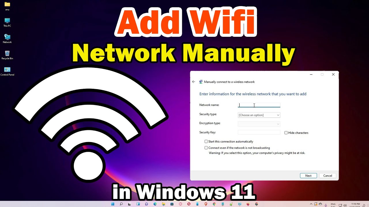Как вручную добавить сеть Wi-Fi на ПК или ноутбуке с Windows 11