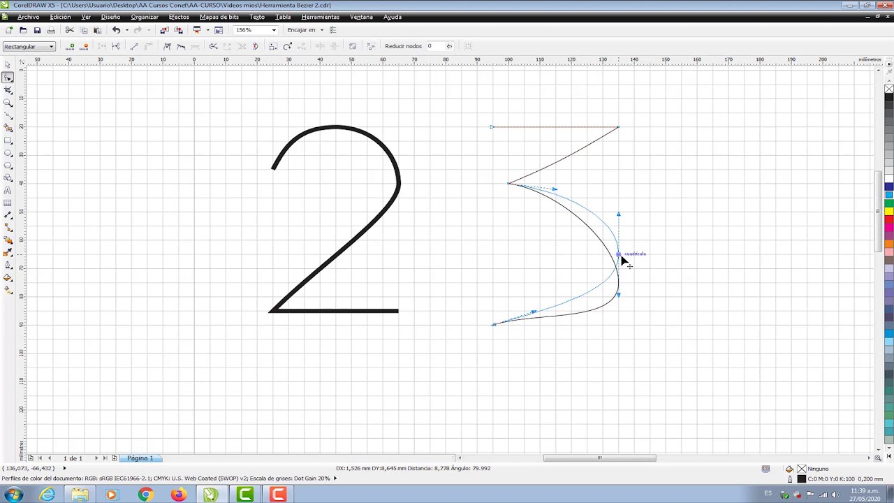 COREL DRAW: como usar la HERRAMINTA BEZIER. Parte 2