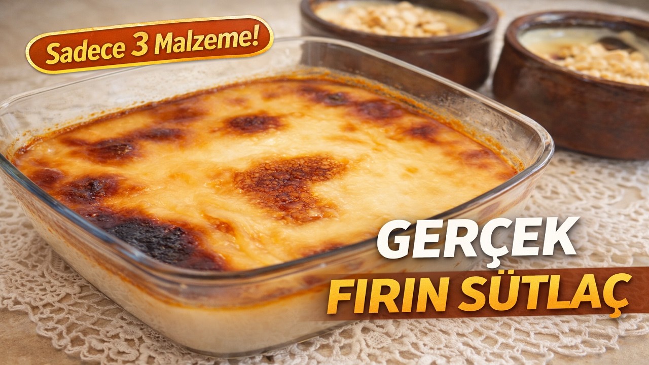 Gerçek Fırın Sütlaç Tarifi | Sadece 3 Malzemeyle Tam Kıvamında (Nişastasız) ✅