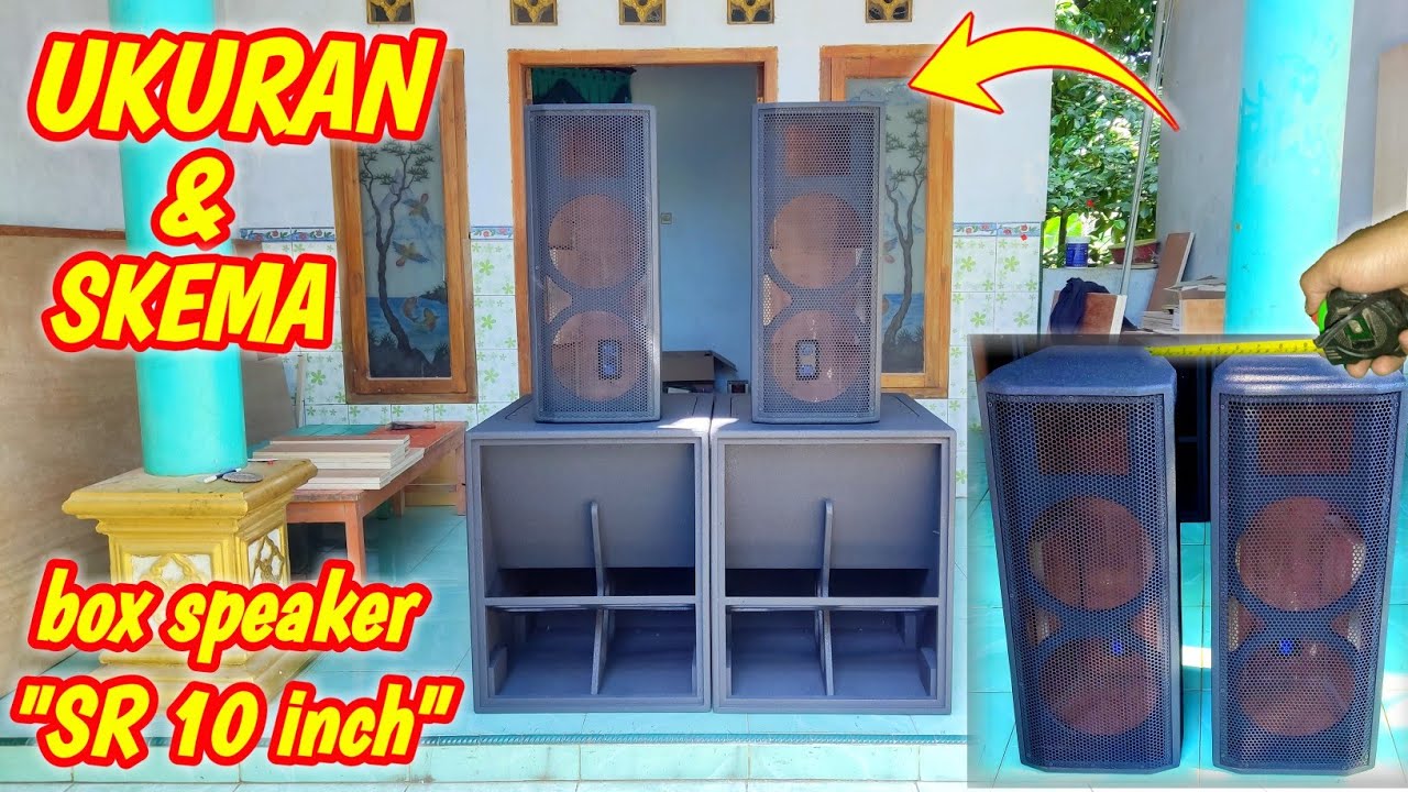 UKURAN & SKEMA BOX SPEAKER SR 10 INCH