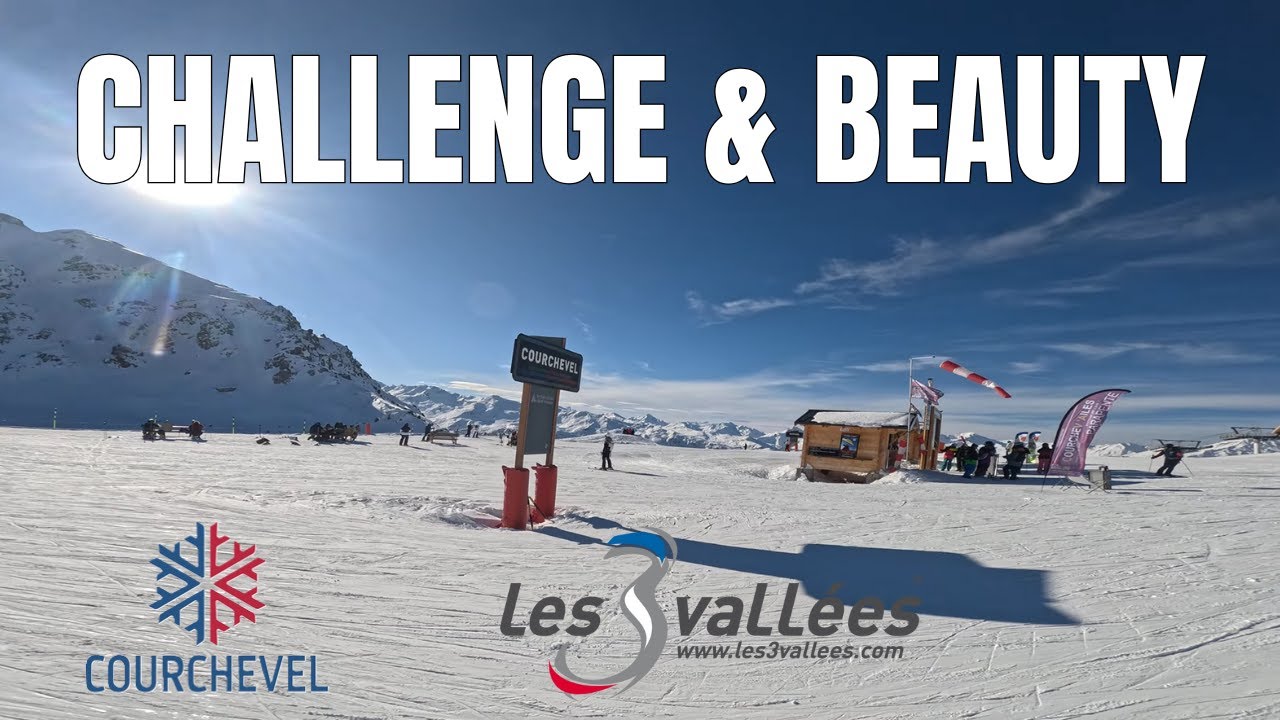Skiing red piste 'Bouc - blanc' in Courchevel, Les 3 Vallées, GoPro 4k, 2026