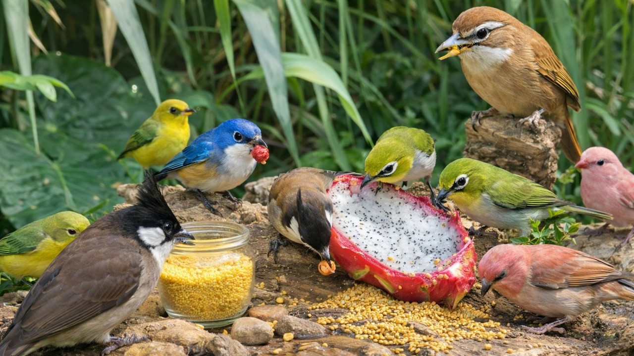 CAT & DOG TV 4K | Birds & Fruit Feast in the Garden 🌿🐦 (Relaxing for Pets)