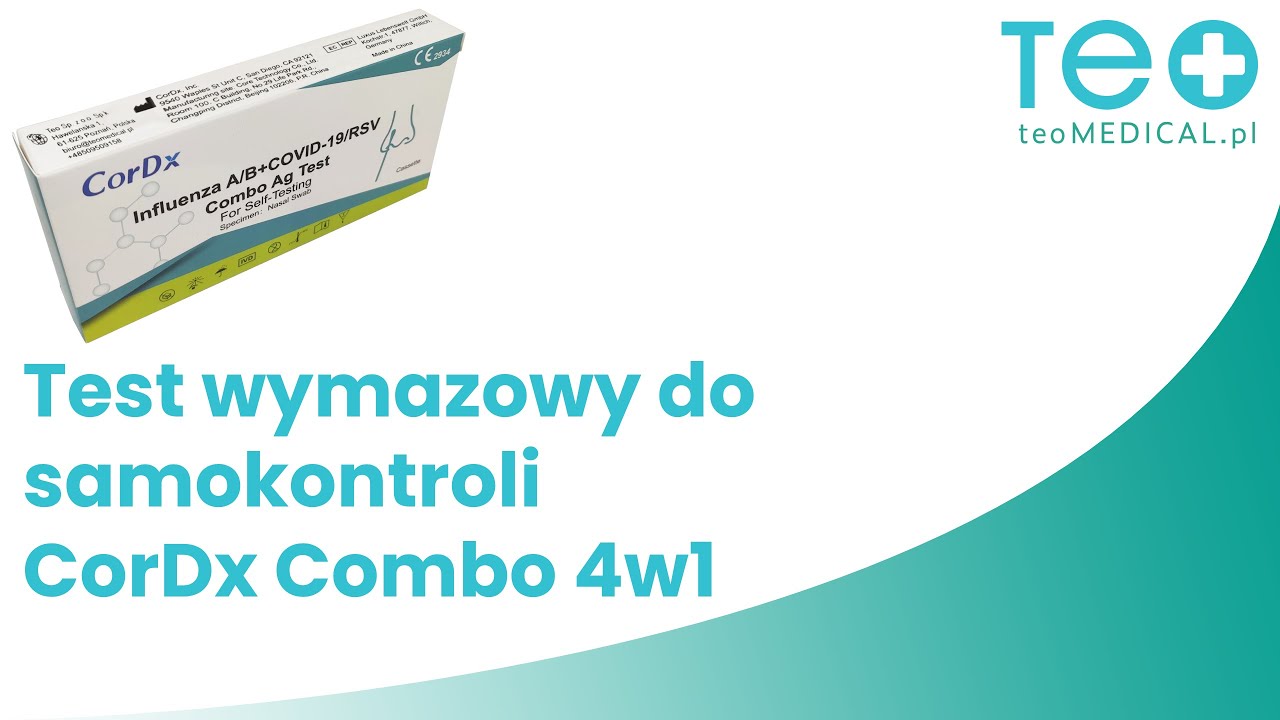 Test wymazowy do samokontroli CorDx Combo 4w1 COVID-19, Grypa A/B, RSV - TeoMedical.pl