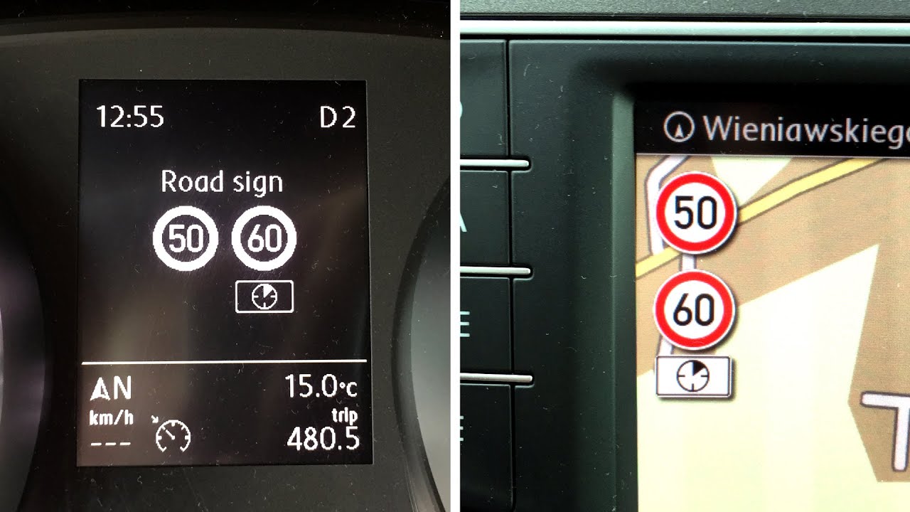 VW Golf MK7 (5G) Dynamic Road Sign Display activated
