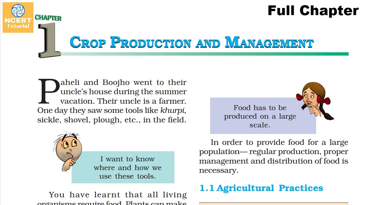 Crop Production and Management : Class 8 Science Chapter 1 [Full Chapter]