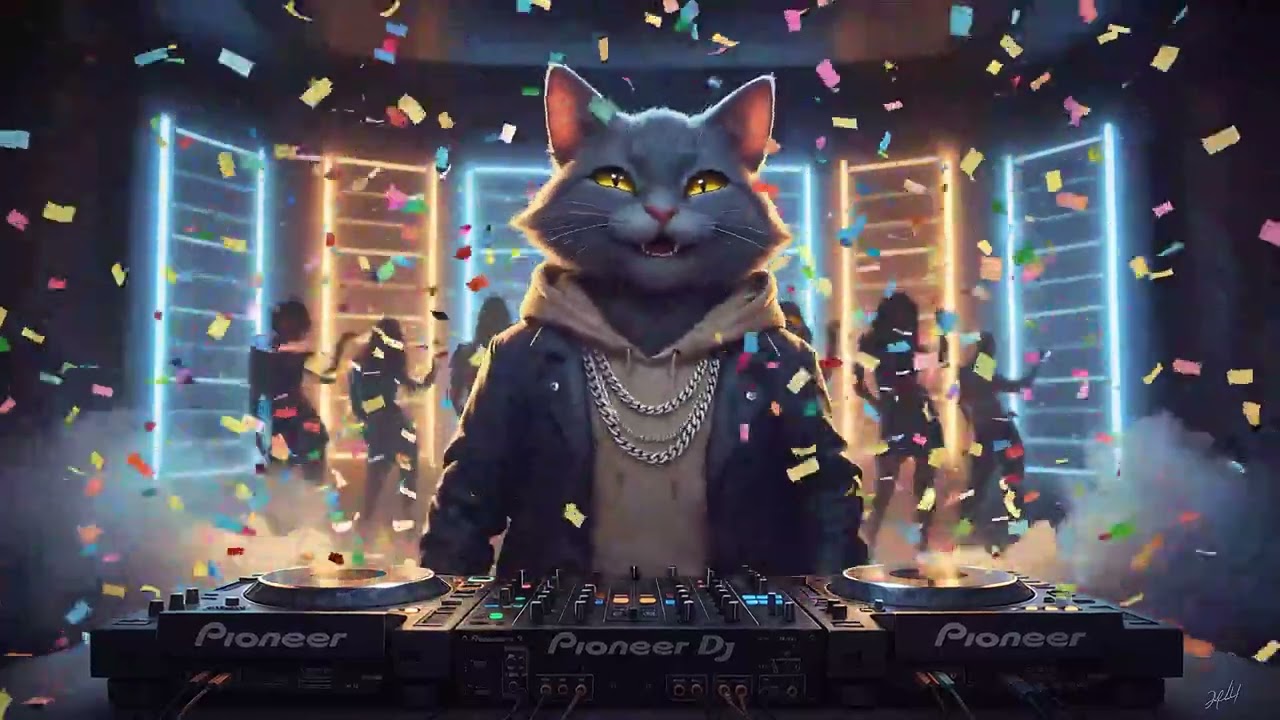 Cartoon Cat DJ | Groovy Deep House Mix: Chill Vibes for a Vibrant Party