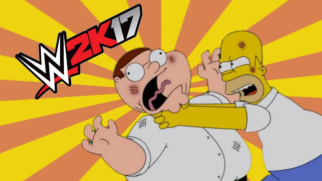 Homer Simpson vs Peter Griffin - WWE 2K17