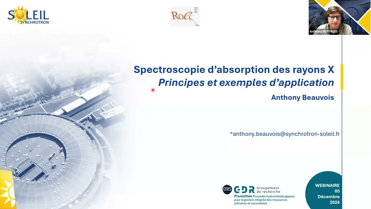 GDR Prométhée   Webinaire n°11   Spectroscopie d’absorption des rayons X