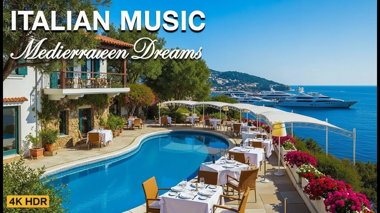 Amalfi Coast Italy 🌊 Relaxing Italian Music & Mediterranean Coastal Vibes 4K
