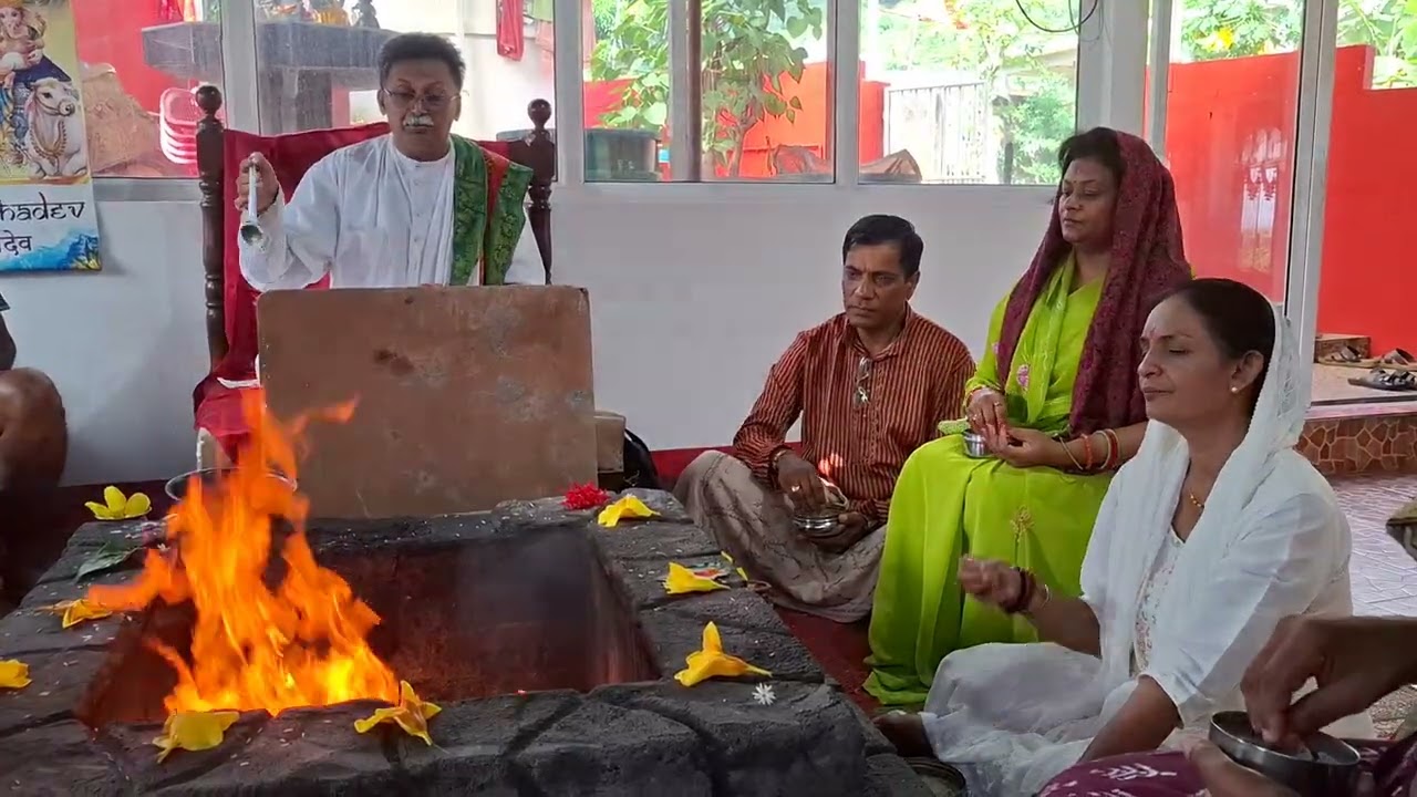 A glimpse of Yagna held on 22.02.2026 at Naw Durga Mandir Creve Coeur Mauritus.