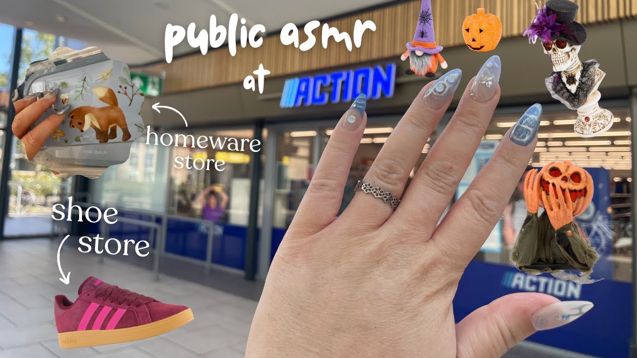 Public ASMR in 3 Locations full of Tingly Triggers 🎃 Tapping & Scratching