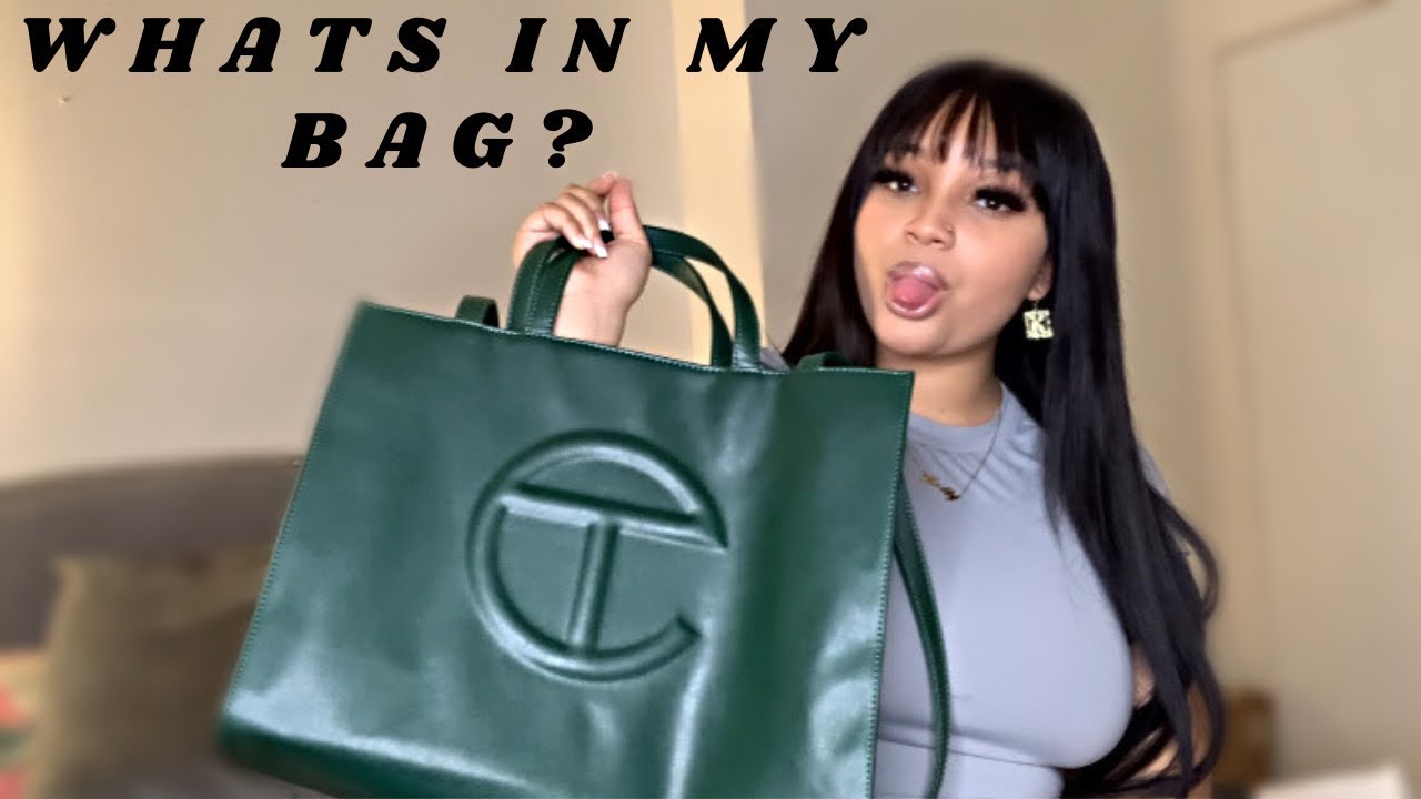 WHATS IN MY BAG | Medium olive green telfar | Everyday Essentials
