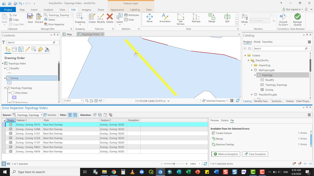 ArcGIS Pro Topological editing