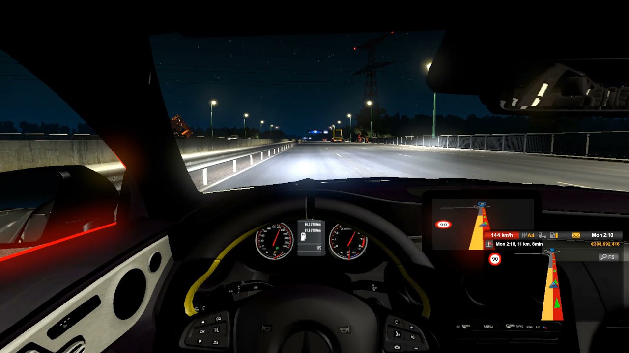 [ETS:2] How fast can you drive? - Mercedes Car Mod + No Damage