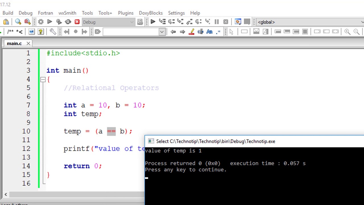 Relational Operators In C