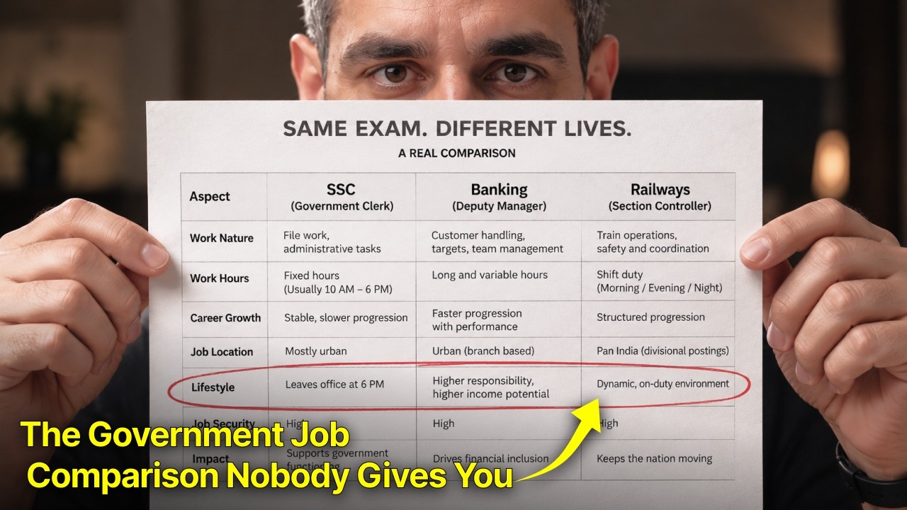 SSC CGL, Bank PO & Railways - 10-Year Career Compared | Warikoo Careers Hindi