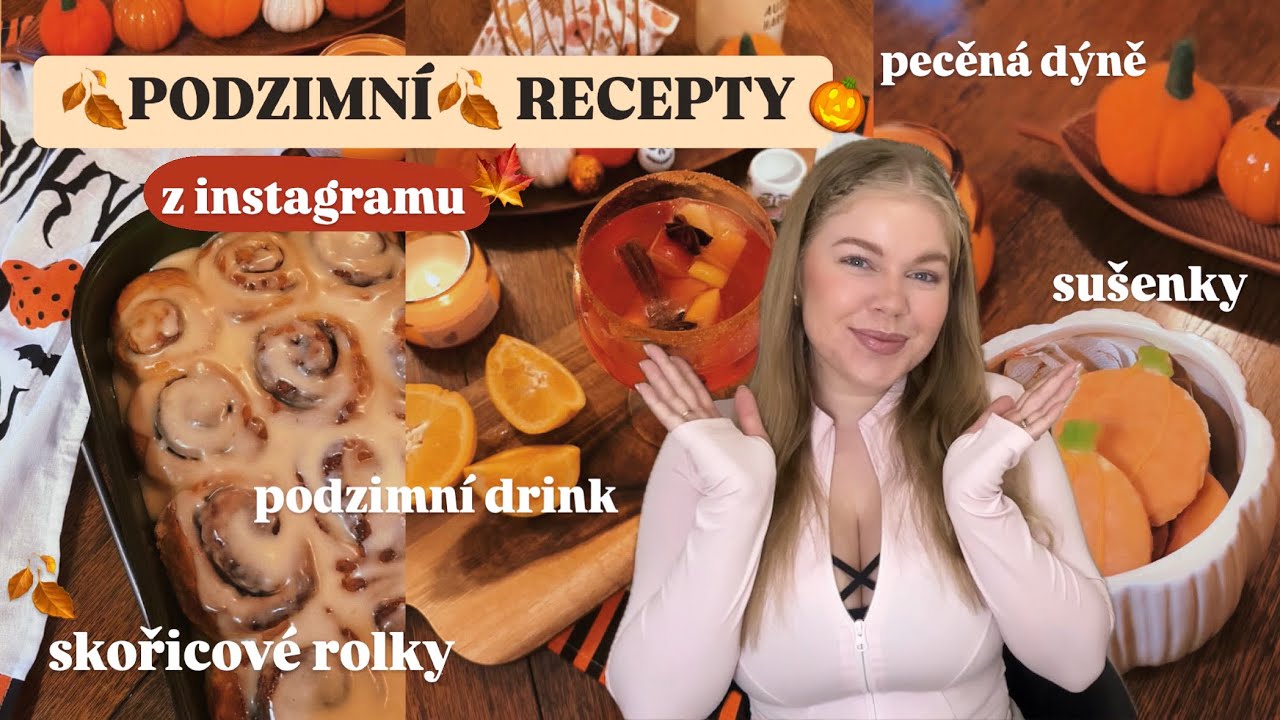 Zkouším podzimní recepty z Instagramu - skořicové rolky, sušenky, drink a pečená dýně | ANEMÍ 👩🏼‍🍳🎃🍁
