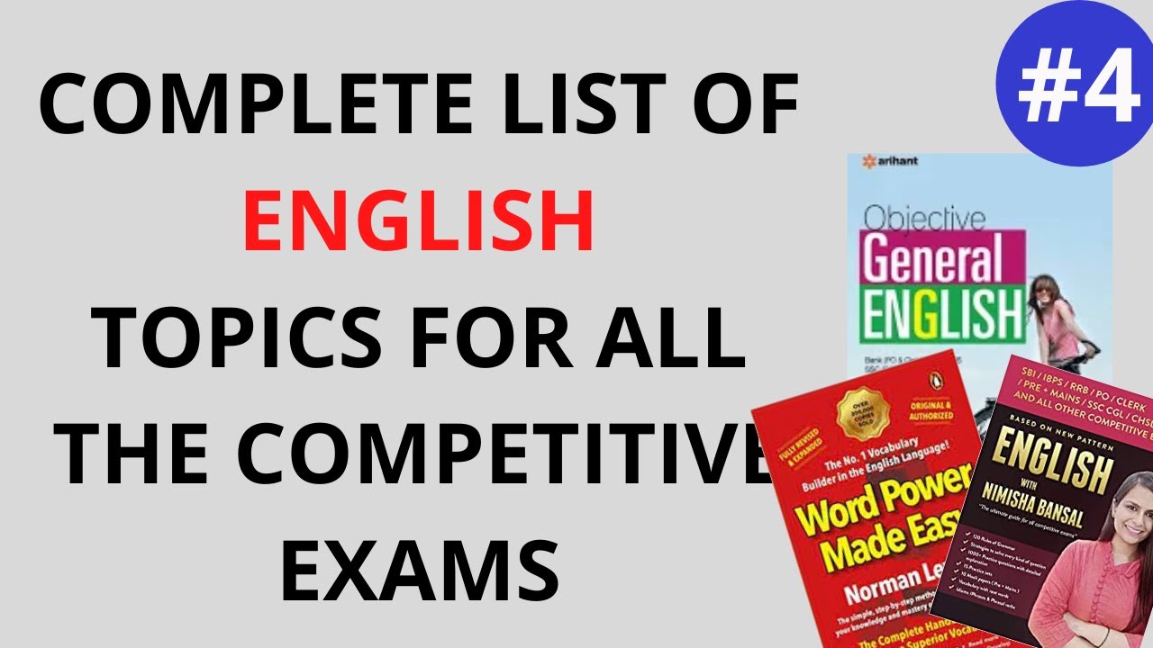 Complete List of English topics for all the competitive exams|| The Best Shot ||