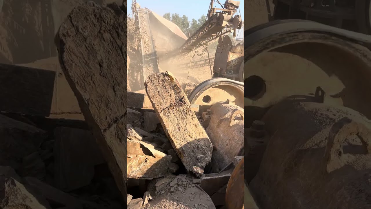 Unstoppable Rock Crusher: Smashing Giant Stones with Brutal Force #stonecrusher