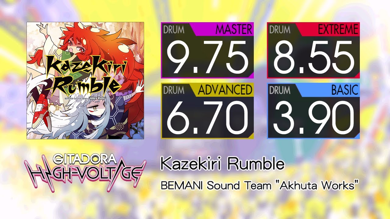 【GITADORA】 Kazekiri Rumble (MASTER ~ BASIC) Drum