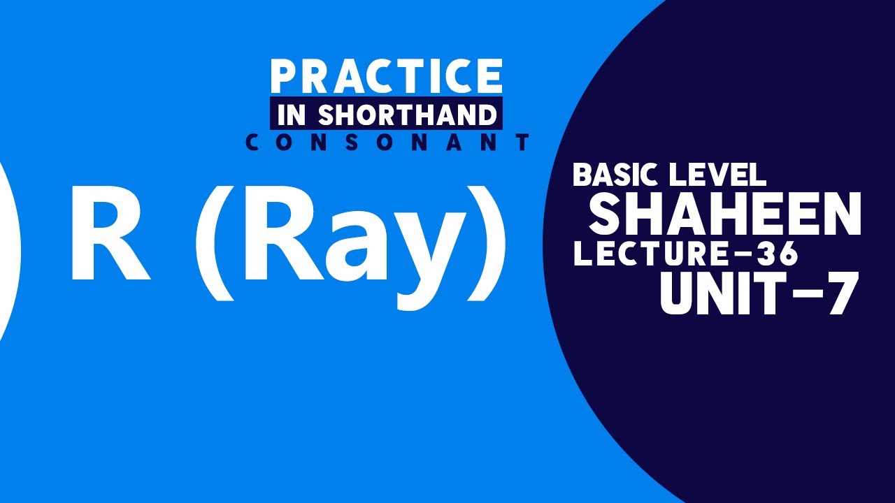 Consonant Practice in Shorthand 