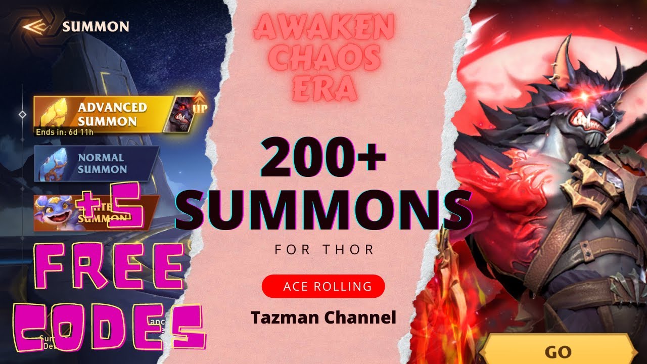 Awaken Chaos Era - 5 FREE CODES + 200+ Advanced Summons for Thor