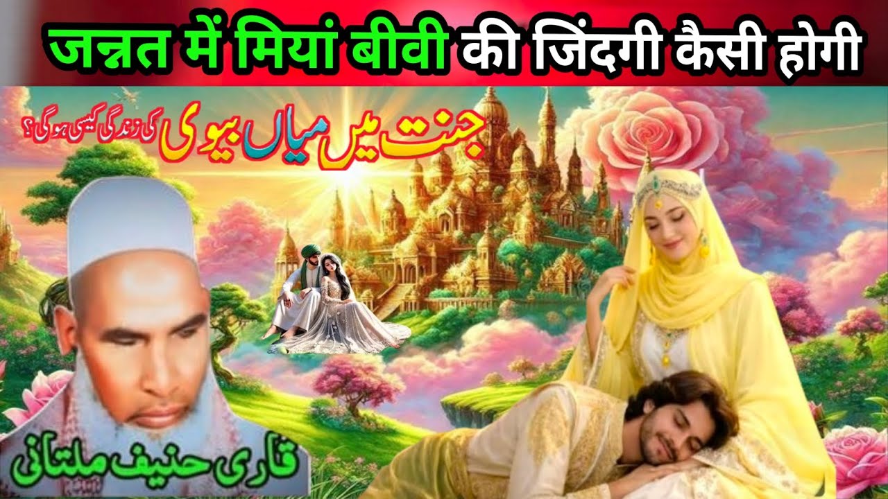 Jannat mein Miyan biwi ki jindagi kaisi hogi जन्नत में मियां बीवी कैसे मिलेंगे Qari Hanif multani