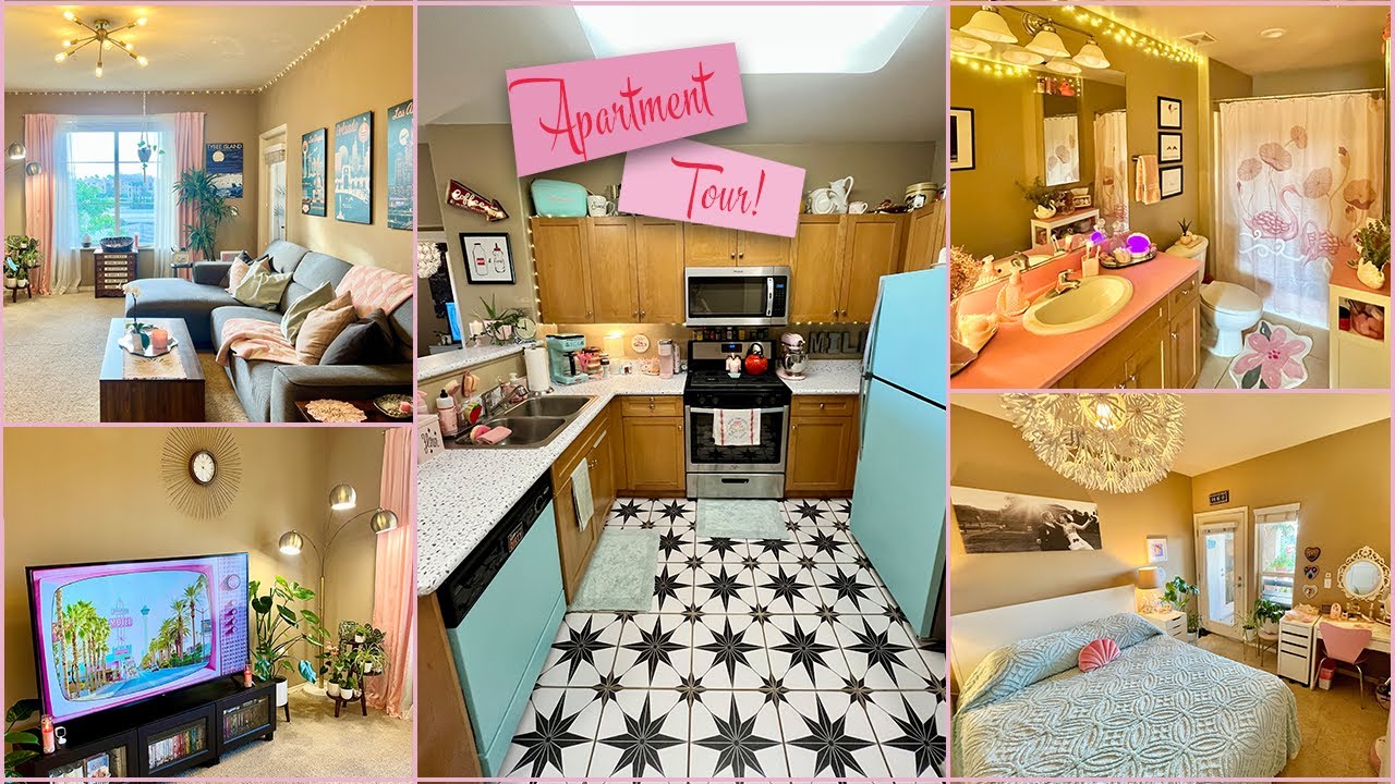 APARTMENT TOUR!  RETRO, KITSCHY, COLORFUL, BURSTING WITH PLANTS & PETS :)