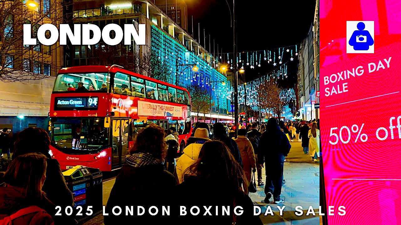 Festive London Christmas 2025 🎄 Oxford Street Night Walk | Boxing Day Shopping Preview [4K HDR]