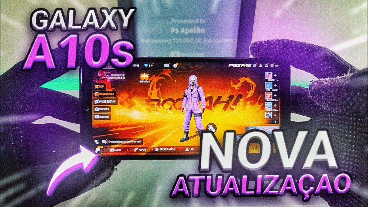 SAMSUNG GALAXY A10s NA NOVA ATUALIZAÇÃO DO FREE FIRE !! 2GB RAM 😱