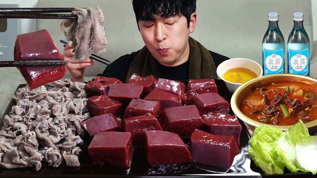 Сырая печень и желудок! Вкусно MUKBANG REALSOUND ASMRE EATINGSHOW