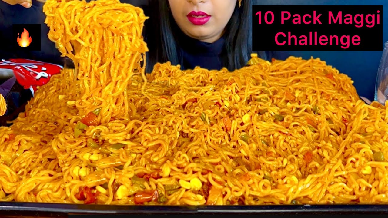 10 Packet Spicy Maggi Eating Challenge 😱 Maggi Challenge | Indian Maggi Challenge | Maggi Asmr