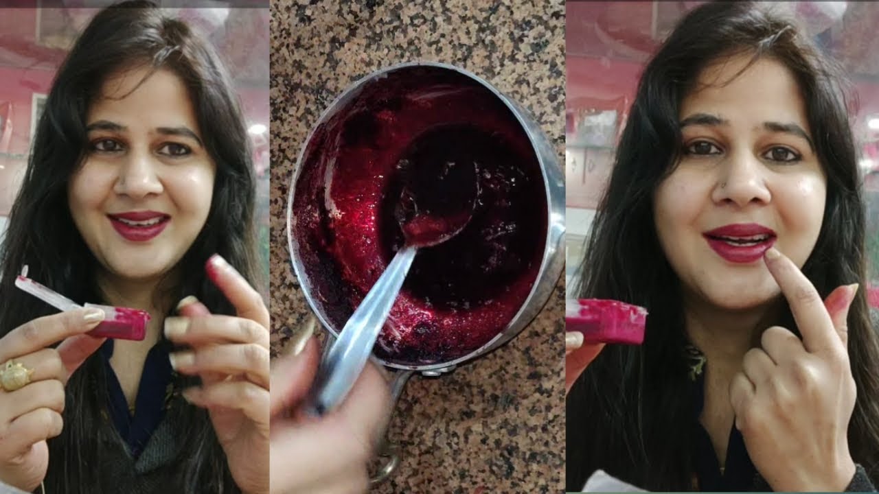 हर महिला गुलाबी होठों के लिए लिपस्टिक घर पर बनाएं👁#lips #lipstick