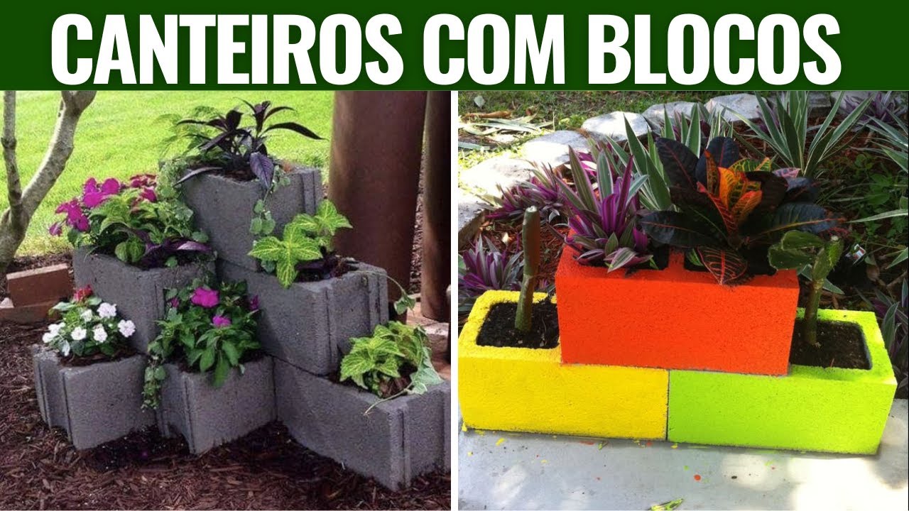 50 IDEiAS DE CANTEIROS FEITOS DE BLOCOS PARA SEU JARDIM