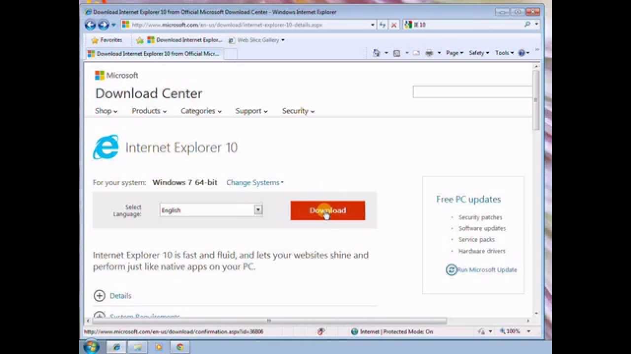 Manually Upgrade Internet Explorer 10 (IE10) Browser