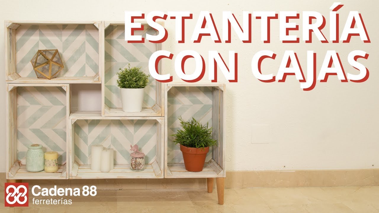 Estantería con cajas de madera recicladas| Cadena 88