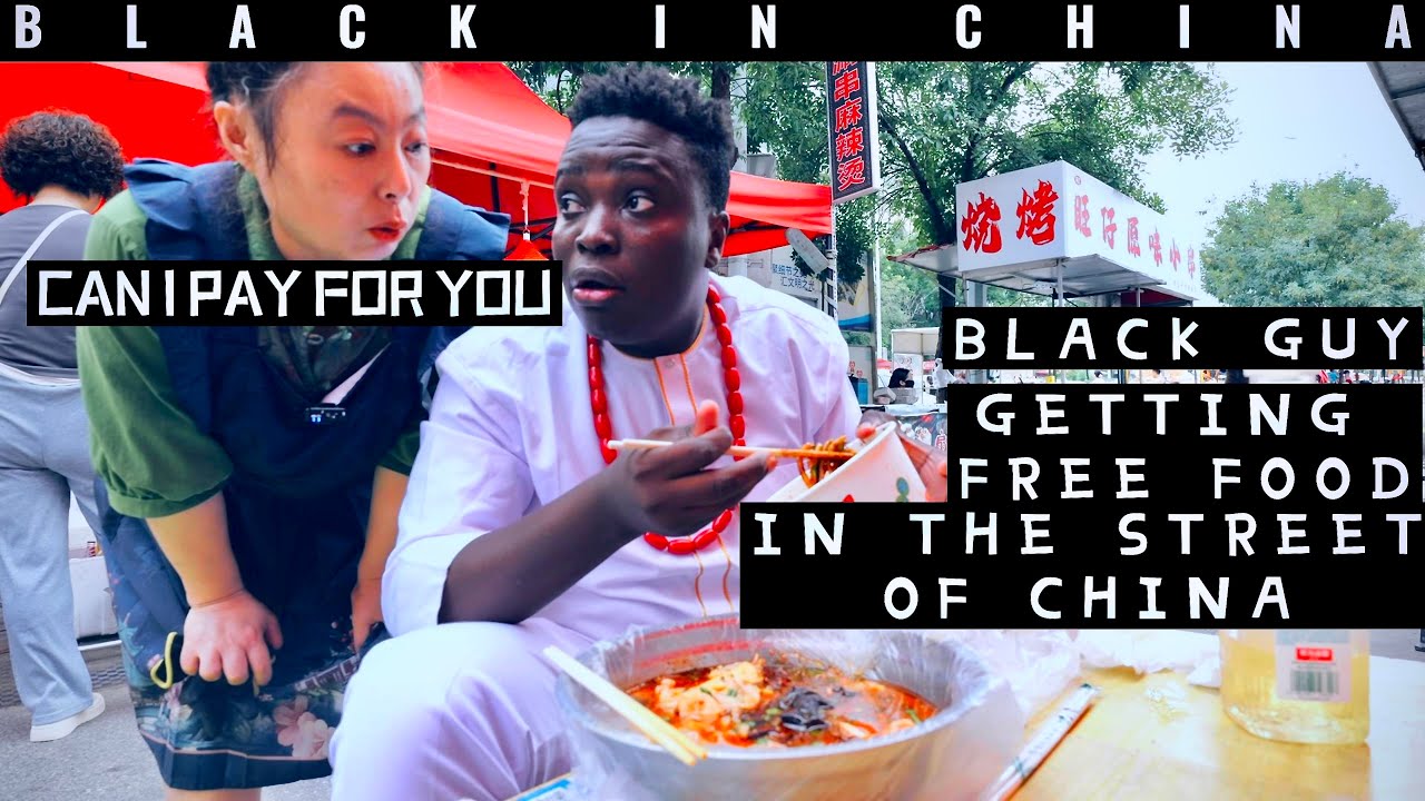 OFFERING A BLACK FREE FOOD IN THE STREET OF CHINA #viral #speakingchinese
