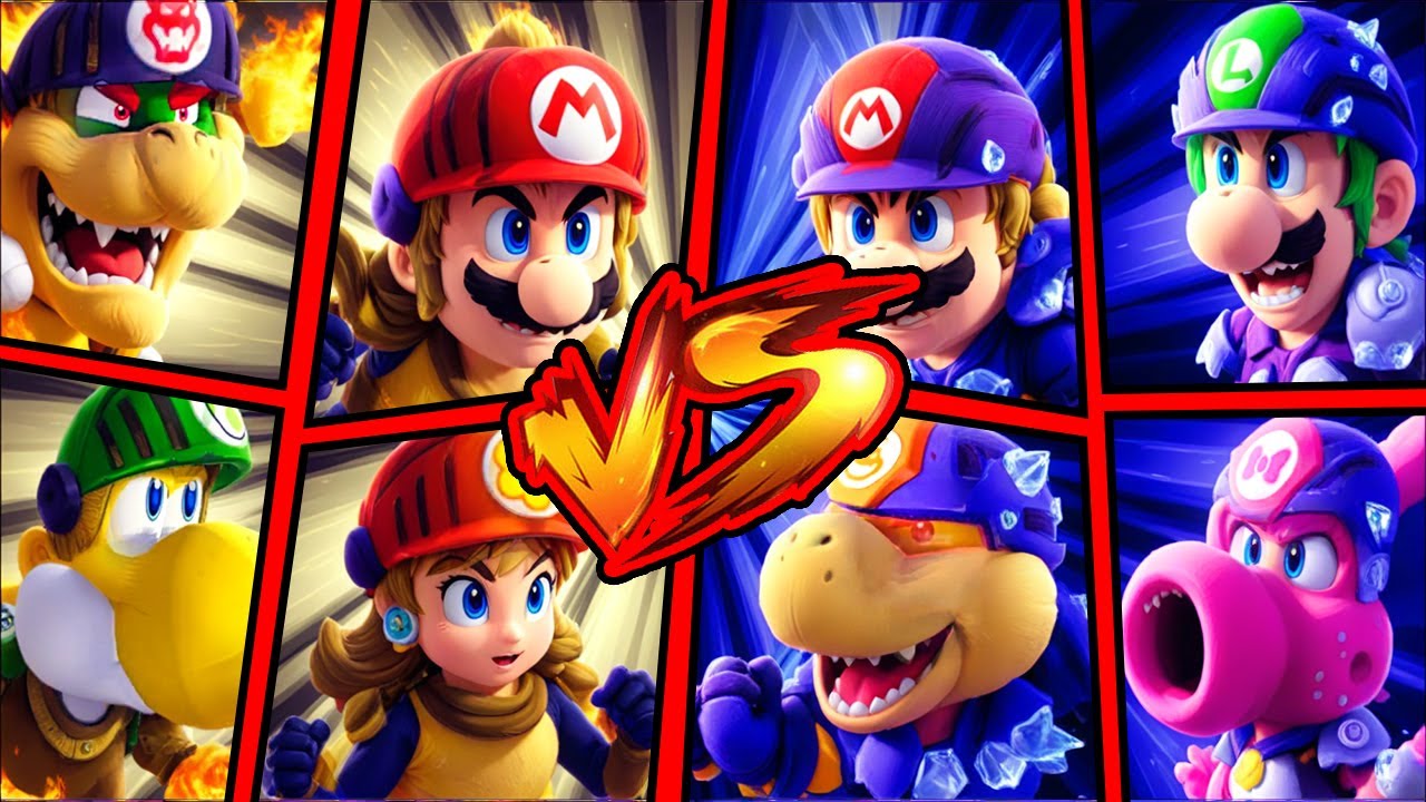MARIO, BOWSER, YOSHI, DAISY - WINNER or LOSER - Mario Strikers Battle League