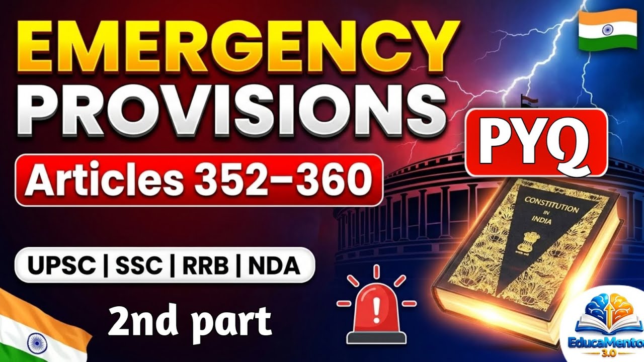 Indian Polity MCQ: Emergency Provisions | PYQ | UPSC | SSC | NTPC | NDA | CDS |