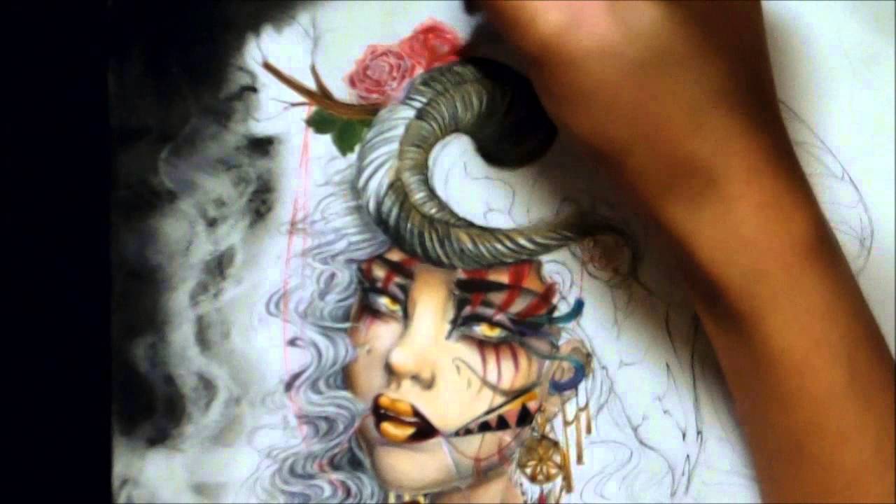 Copic Marker Drawing: Golden Eyes