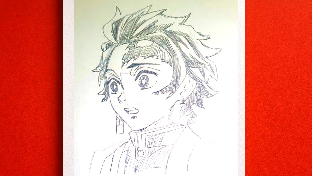 How to draw Tanjiro Kamado step by step | Cómo dibujar a Tanjiro Kamado paso a paso