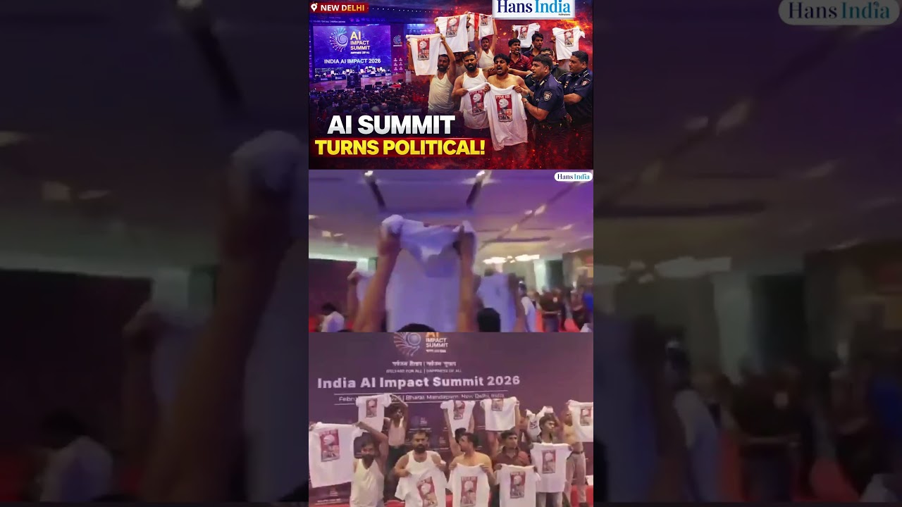 protest shocks india ai impact summit 2026 | youth congress disrupts event