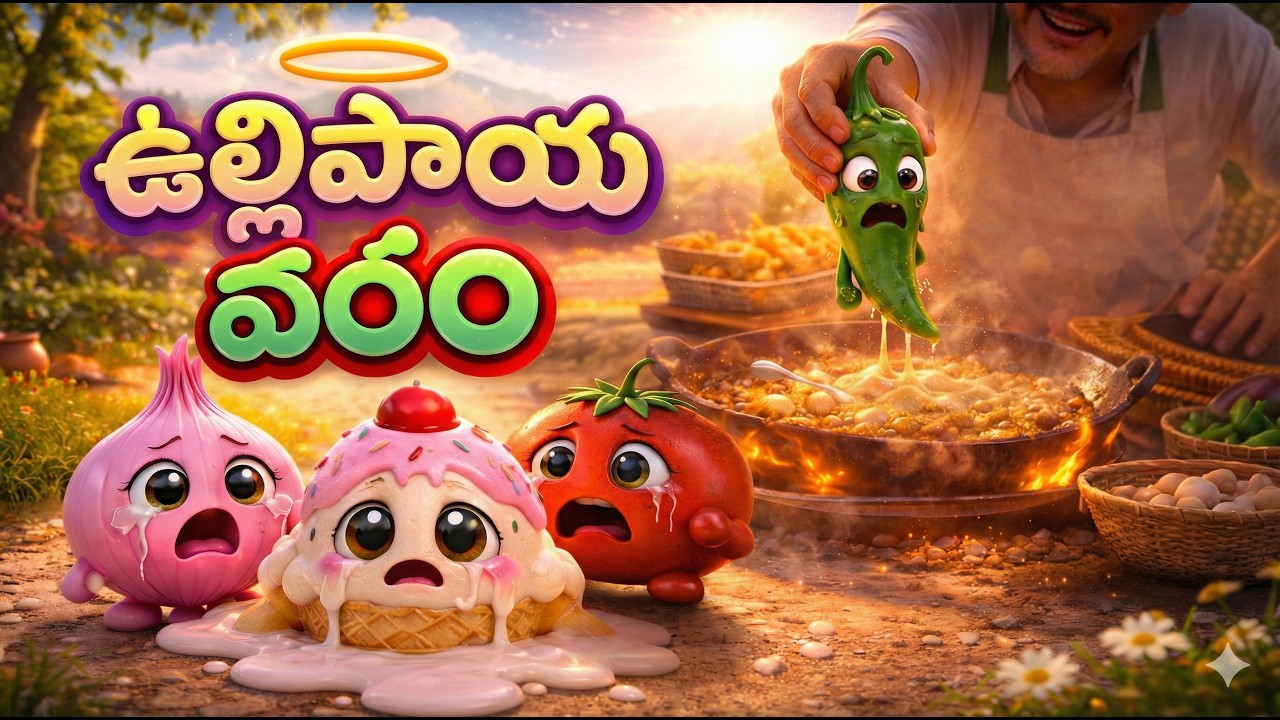 ఉల్లిపాయ వరం 🧅 | Funny Telugu Moral Story for Kids | Vegetable Friends Story